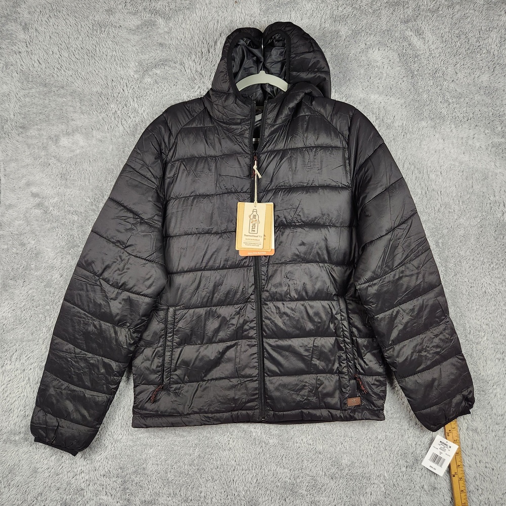 ZeroXposur Jacket Mens Medium Black Hooded Quilted Puffer ThermoCloud Insulated